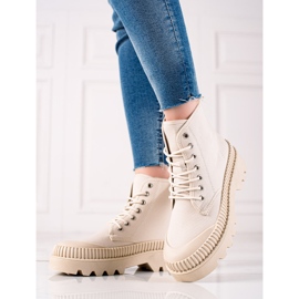 Melisa Trendiga sneakers på plattformen beige 1