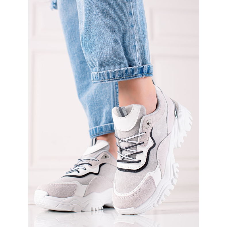 Trendiga sneakers grå mångfärgad 1