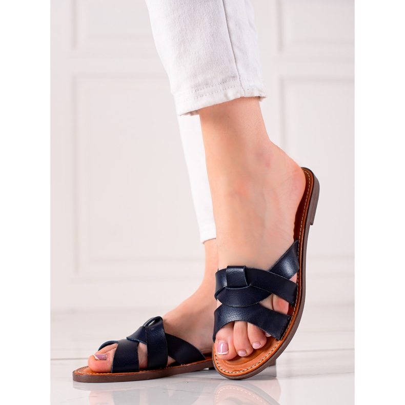 TRENDI Casual Marinblå tofflor 1