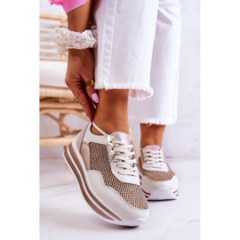 S.Barski Sportskor dam Sneakers vit och guld Bourne gyllene 1