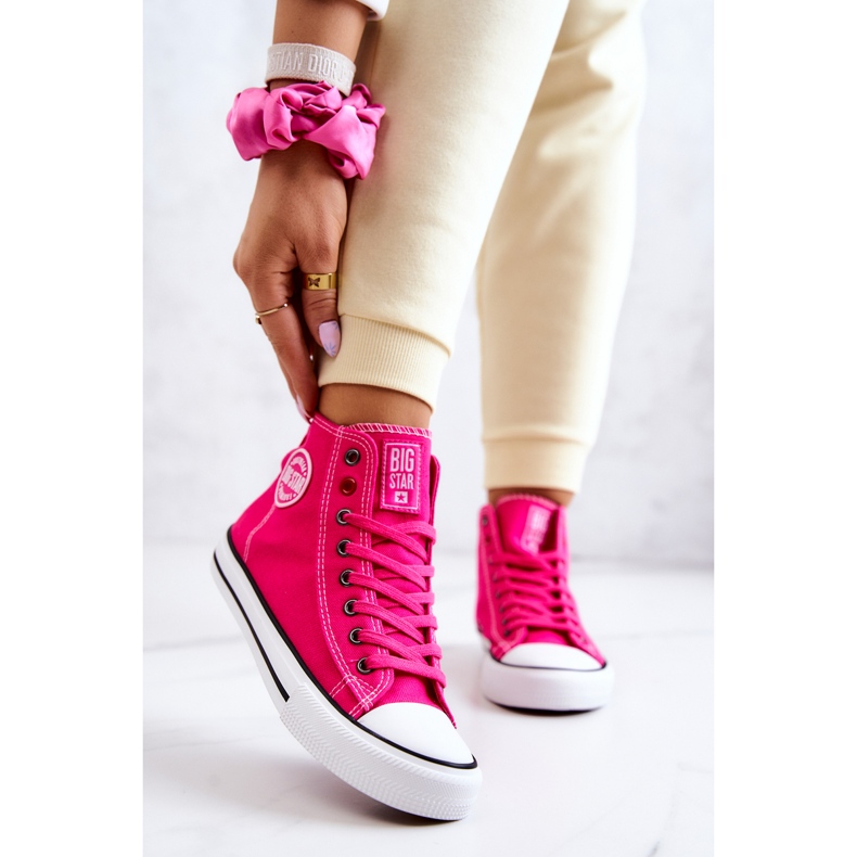 Höga sneakers för damer Big Star JJ274210 Fuchsia rosa 2