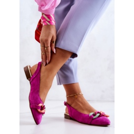 Lewski Shoes Mocka Ballerinas Med Kedja Lewski Skor 3125 Fuchsia rosa 2