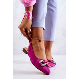 Lewski Shoes Mocka Ballerinas Med Kedja Lewski Skor 3125 Fuchsia rosa 1