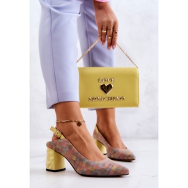 Mocka Pumps On A Post Maciejka 05427-39 Multicolor mångfärgad gul 2