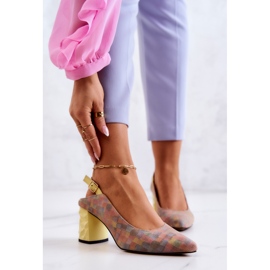 Mocka Pumps On A Post Maciejka 05427-39 Multicolor mångfärgad gul 1