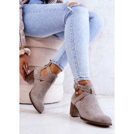 PL5 Skinnstövlar med snitt på stolpe Grå Axelle 1