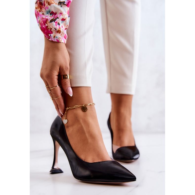 S.Barski Fashionabla svarta Tamira läderstiletter 1