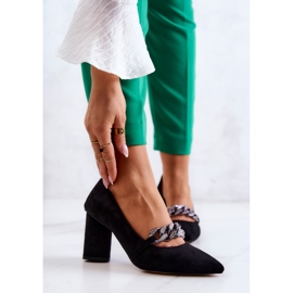 S.Barski Mocka Pumps Med En Kedja Svart Alamoss 1