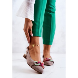 Lewski Shoes Mocka Ballerinas Med Kedja Lewski Skor 3125 Beige 1