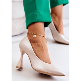 Lewski Shoes Fashionabla Läder Pumps Lewski Skor 3181 Beige 1