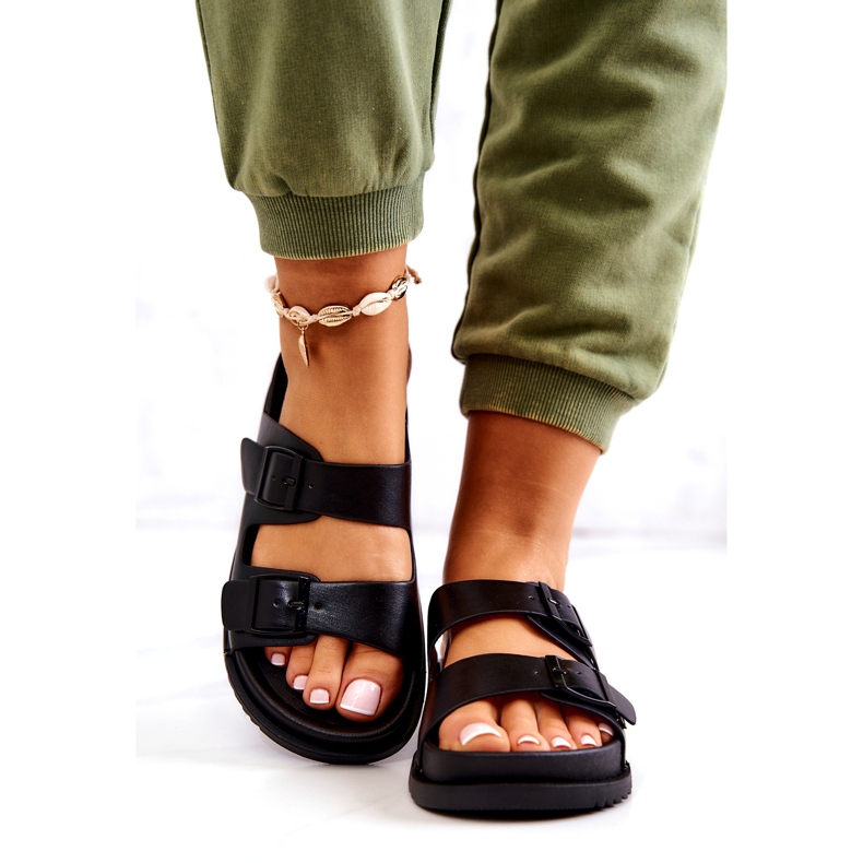 S.Barski Svarta Corina Tofflor Med Spänne 2