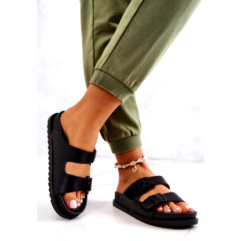 S.Barski Svarta Corina Tofflor Med Spänne 1