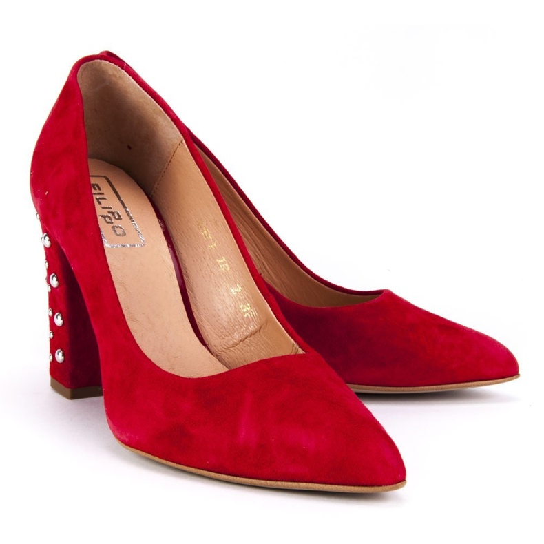 Filippo 2571 / J Velour Red pumps röd 2