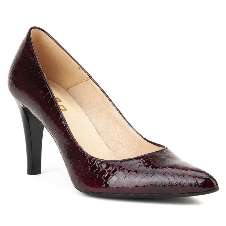 Filippo F155 Bordo Crocodile pumps röd 1