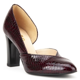 Filippo F280 Bordo Crocodile pumps röd 1