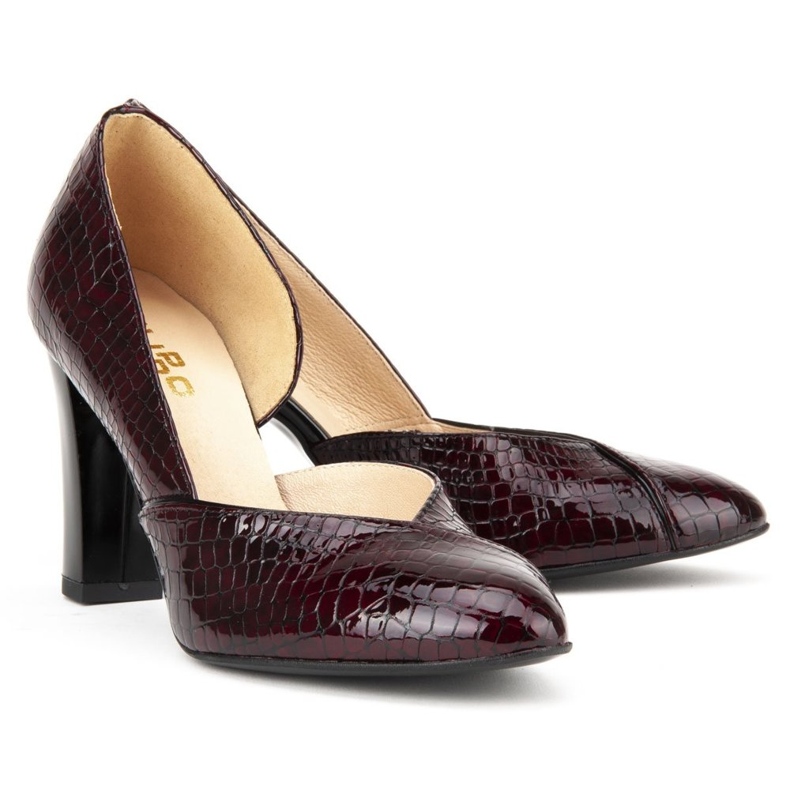 Filippo F280 Bordo Crocodile pumps röd 2