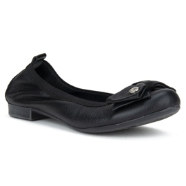 Filippo 477 Black Grain ballerinor svart 1