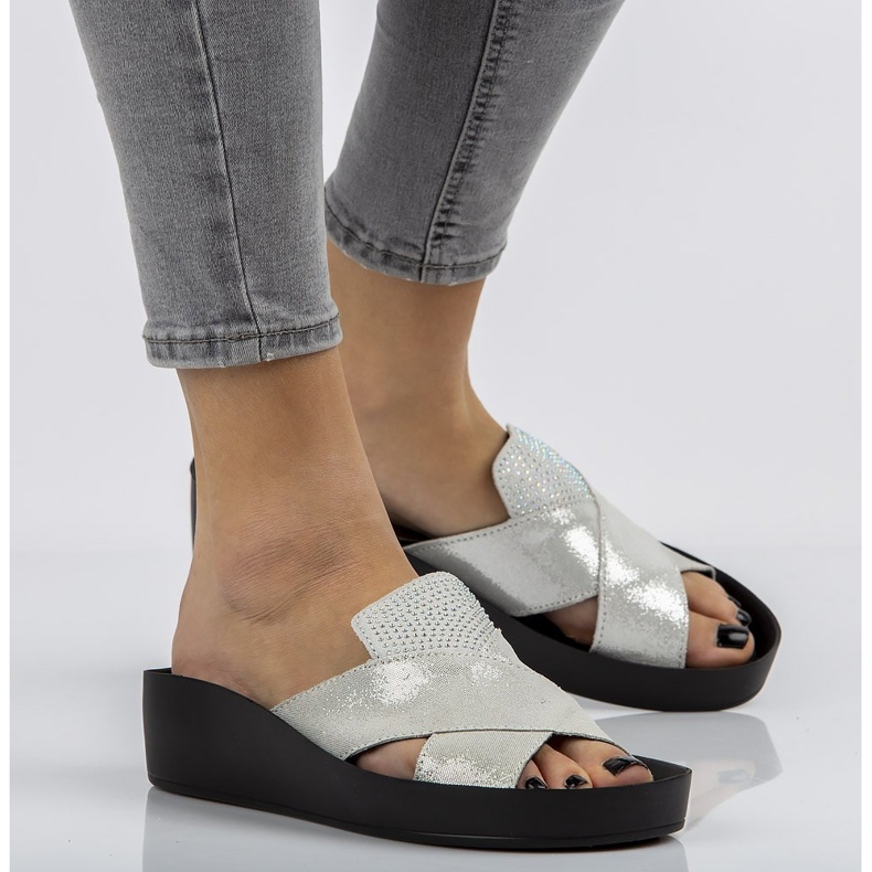 Skinntofflor Filippo DK1222 / 20 Si silver silver- 1