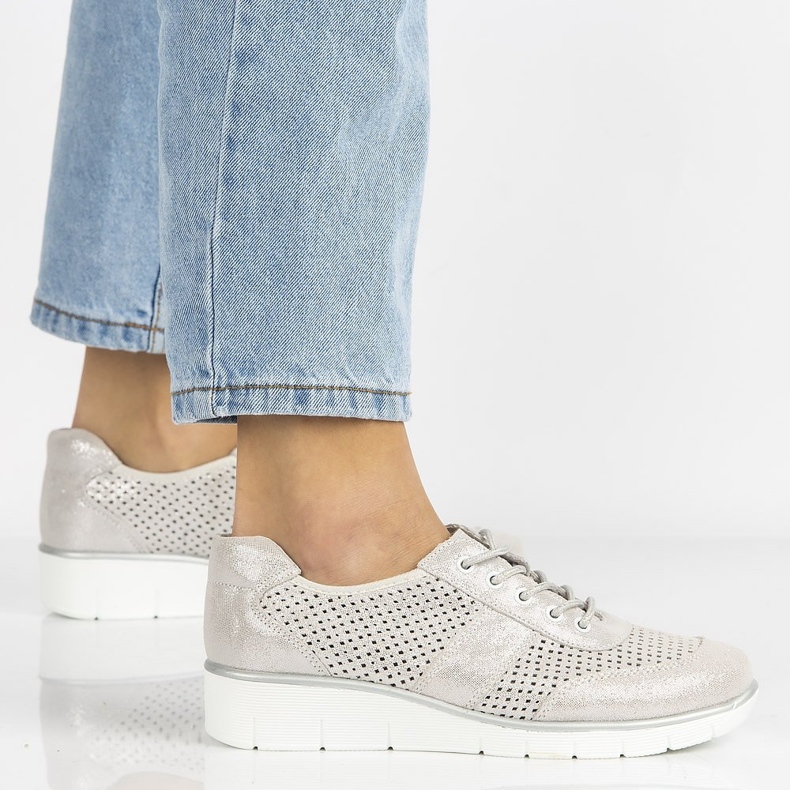 Läderskor Filippo DP028 / 20 Si silver grå 2