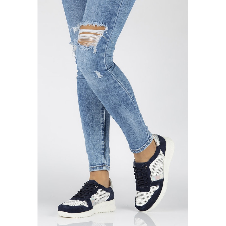 Filippo DP1389 / 20 Wh Nv Vita Marinblå skor gul 1