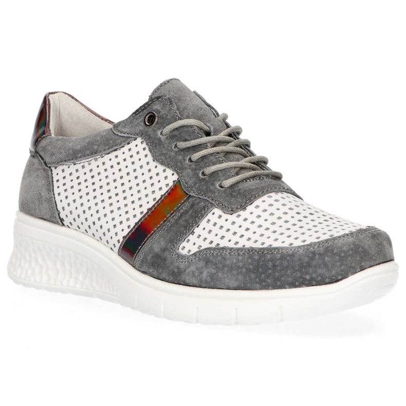 Läderskor Filippo DP1389 / 20 Wh Gr Grå vit gul 2