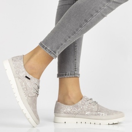 Läderskor Filippo DP1383 / 20 Gr grå beige rosa 1