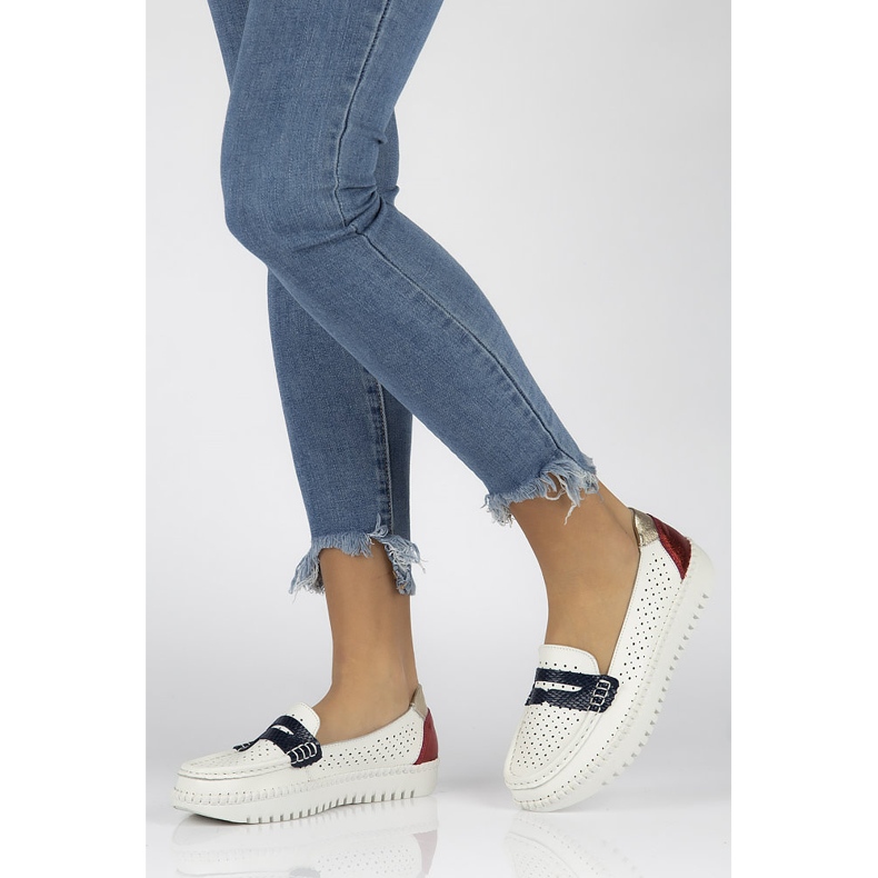 Läderskor Filippo DP1413 / 20 Wh vita 1