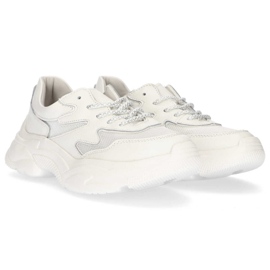 Lädersneakers Filippo DP1410 / 20 Wh vita 2