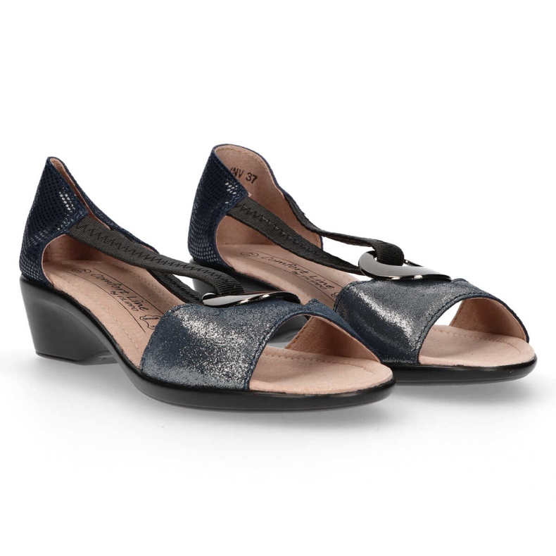 Lädersandaler Filippo DS096 / 17 Sl Nv silver svart marinblå 1