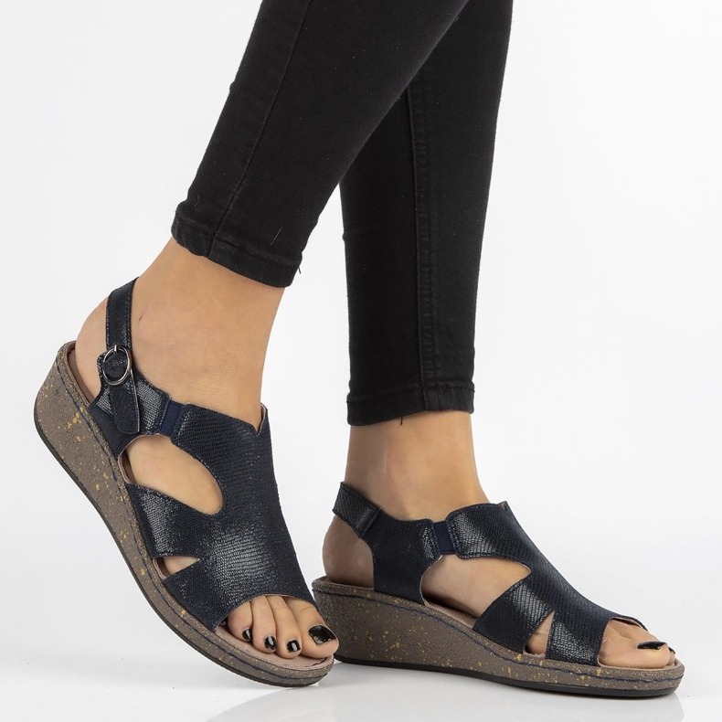 Lädersandaler Filippo DS097 / 18 Nv marinblå 2