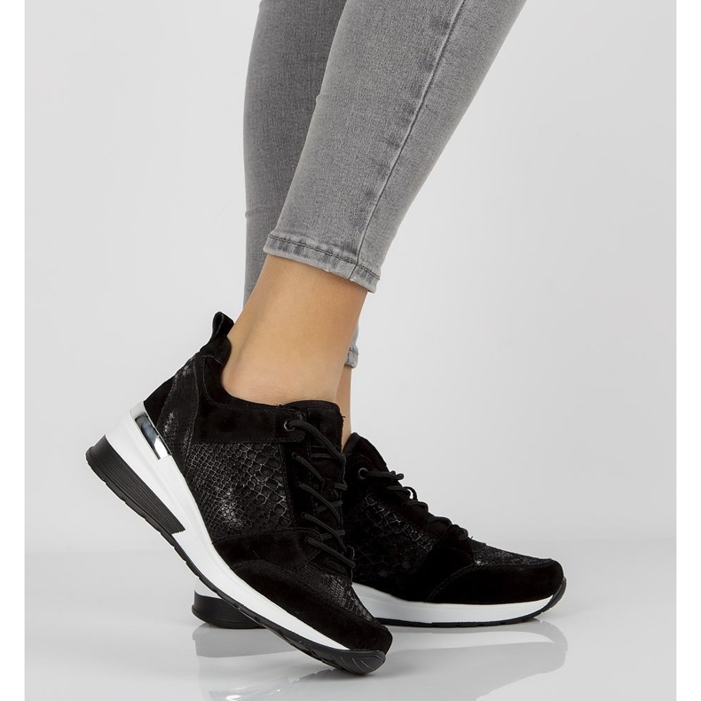 Lädersneakers Filippo DP1505 / 20 Bk svarta 2