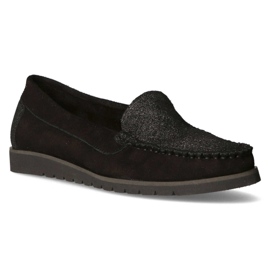 Filippo 10065 loafers svart + silverglitter 1