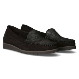 Filippo 10065 loafers svart + silverglitter 2