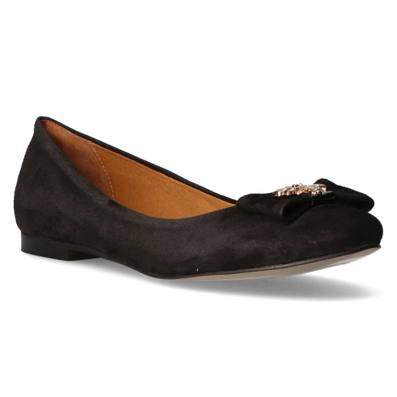 Filippo Premium 2054 Black Mocka Ballerina svart 1