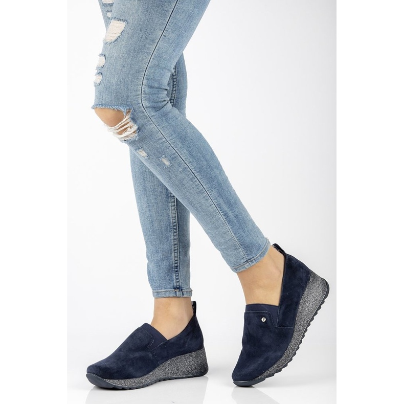 Lädersneakers Filippo DP1500 / 20 Nv T marinblå 2