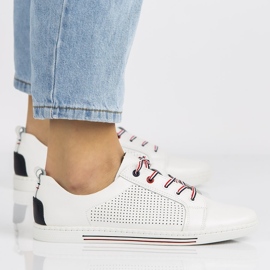 Läderskor Filippo DP008 / 21 Wh vita 2