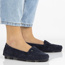 Läder loafers Filippo DP2037 / 21 Nv marinblå 1