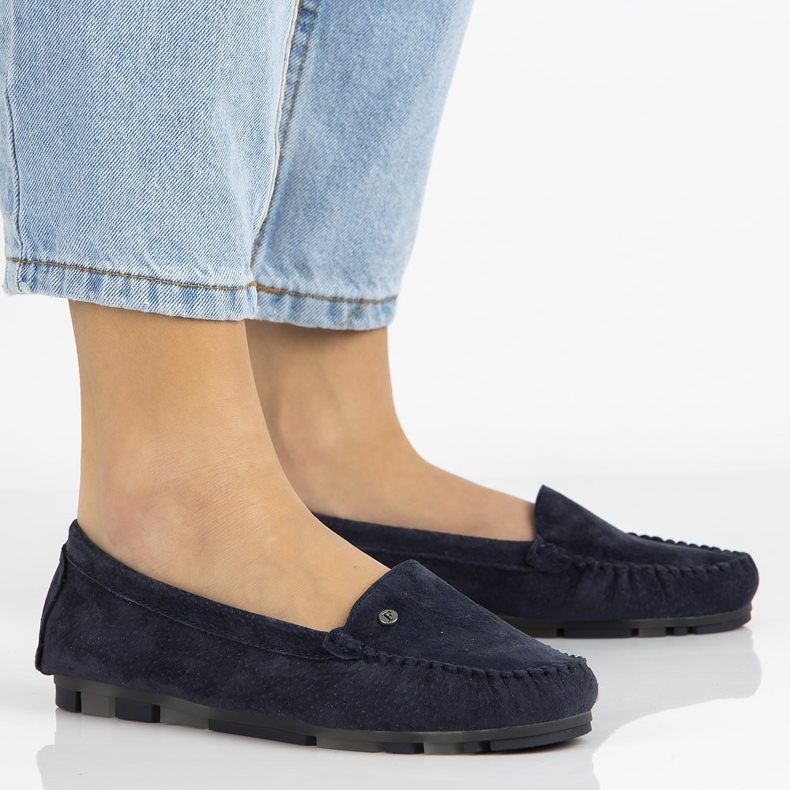 Läder loafers Filippo DP2037 / 21 Nv marinblå 1