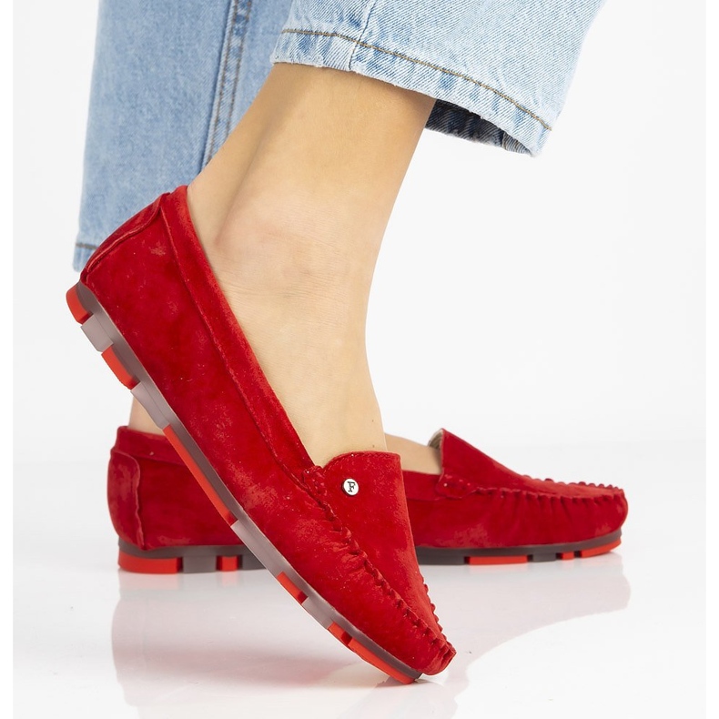 Röda Filippo DP2037 / 21 Rd läder loafers 1