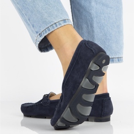 Läder loafers Filippo DP1202 / 21 Nv marinblå 2