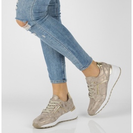 Lädersneakers Filippo DP2003 / 21 Go guld gyllene 2