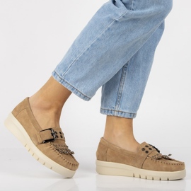 Läder loafers Filippo DP2029 / 21 Be beige 1