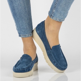 Läder loafers Filippo DP2031 / 21 Bl blå 1