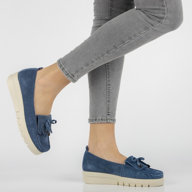 Läder loafers Filippo DP2030 / 21 Bl blå 1