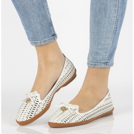 Läder genombrutna lords Filippo DP2034 / 21 Wh vit 1