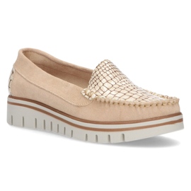 Läder loafers Filippo 10118 beige 1