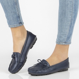 Läder loafers Filippo DP004 / 21 Nv marinblå 1