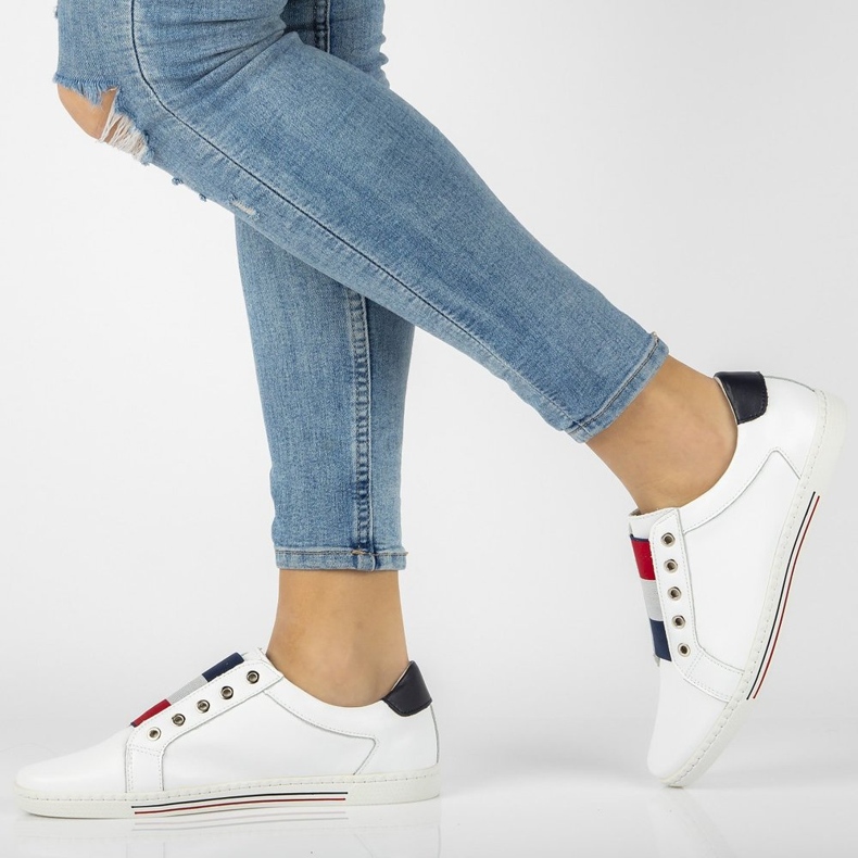 Läderskor Filippo DP2155 / 21 Wh vita 1