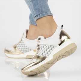 Lädersneakers Filippo 062 vitguld gyllene 1
