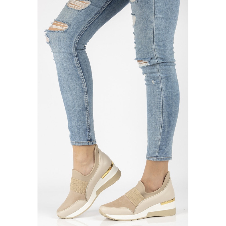 Lädersneakers Filippo 089 beige 1